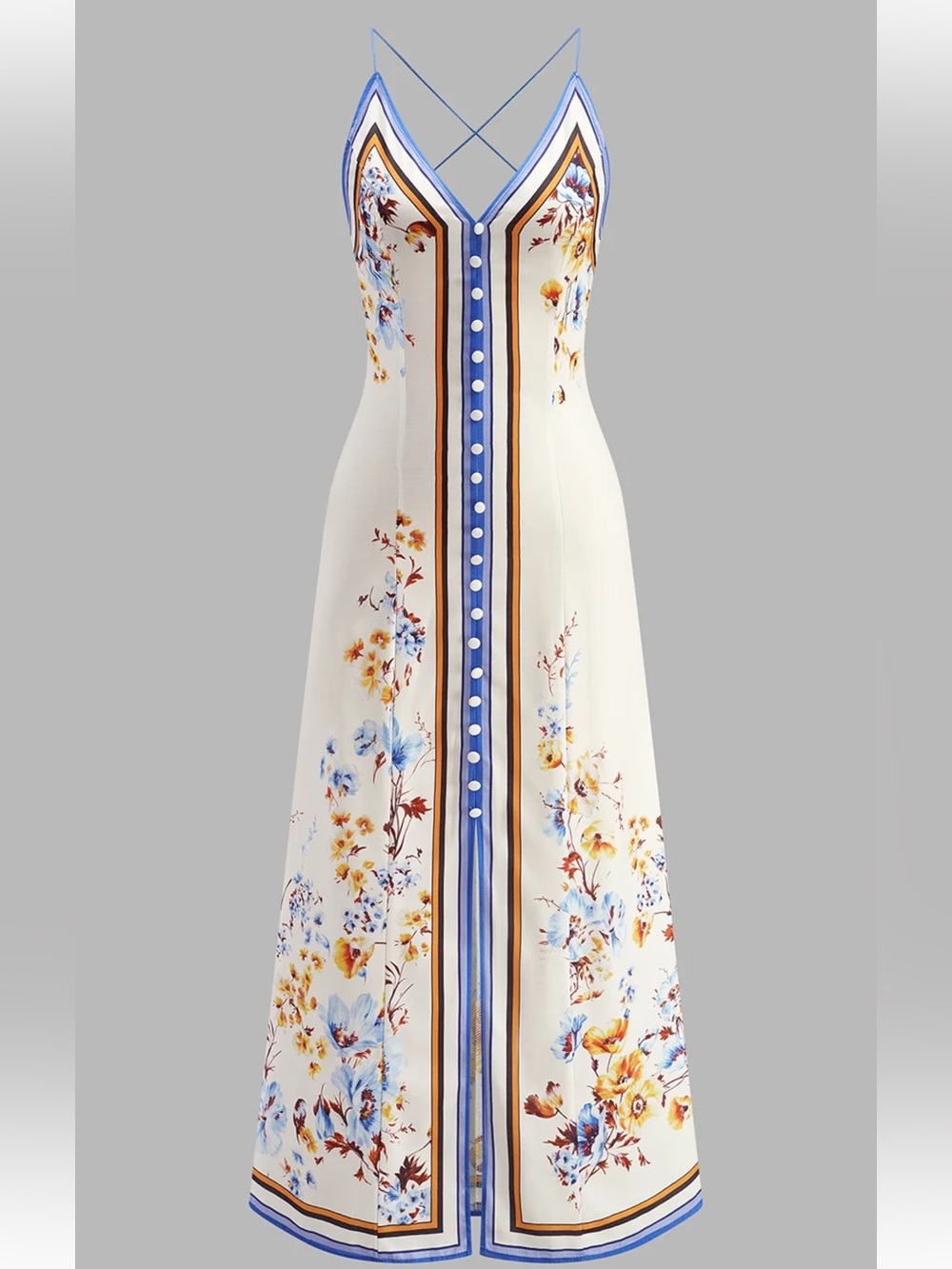 Commense Casual Floral Printed Halter Long Dress